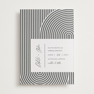 Art Deco Letterpress Save the Date Cards