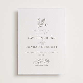 creme au beurre Letterpress Save the Date Cards