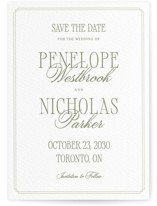 Overlapped Script Letterpress Save the Date Cards