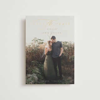 Simply Classic Foil-Pressed Save the Date Postcards