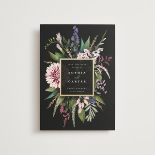 Bold Bouquet Foil-Pressed Save the Date Postcards