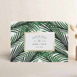 Tropical Love Foil-Pressed Save the Date Postcards