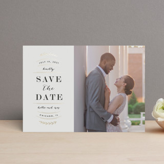 Elegant Announcement Foil-Pressed Save the Date Postcards