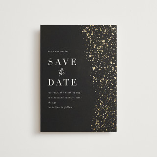 glistening stardust Foil-Pressed Save the Date Postcards