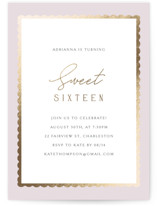 Foil-Pressed Sweet Sixteen Party Invitations