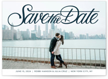 Lettering Crossbar Save The Date Cards