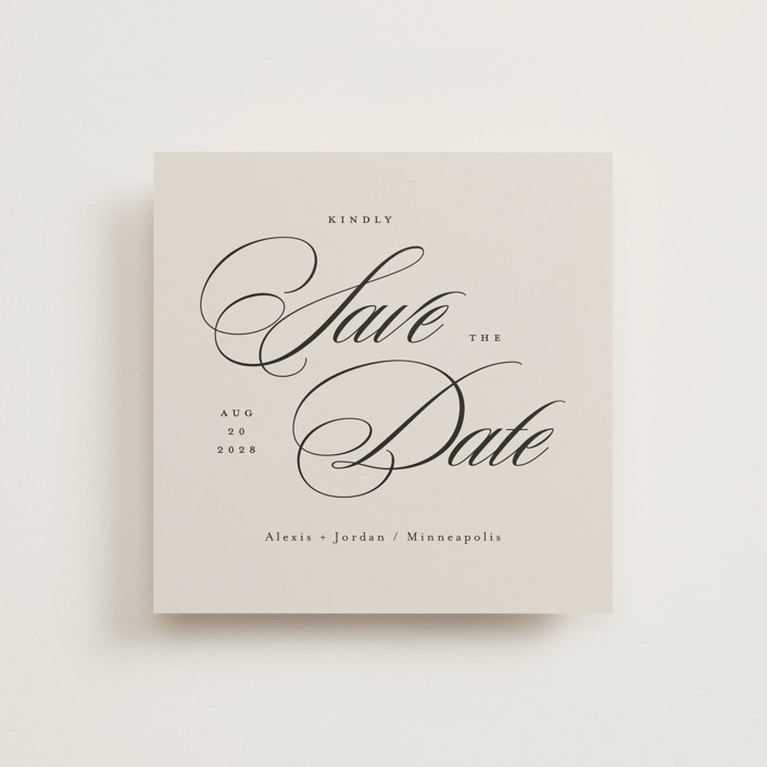 Square Script Save The Date Cards by Michelle Taylor | Minted