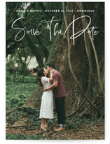 Natural Script Save The Date Cards