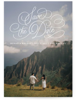 arched script Save The Date Cards