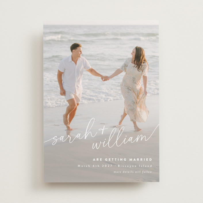 Sweet Script Save The Date Cards by Jessie Steury | Minted