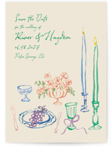 tablescape drawing Save The Date Cards