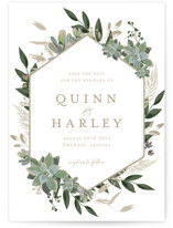 Succulent Surround Save The Date Cards