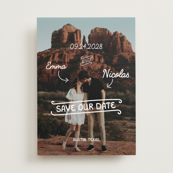 Love Lettering Save The Date Cards by Helena Vitto | Minted