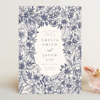 Watercolor Floral Frame Save The Date Cards