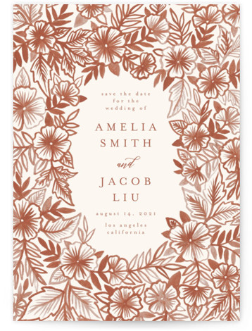 Watercolor Floral Frame Save The Date Cards