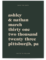Modern Type Save The Date Cards