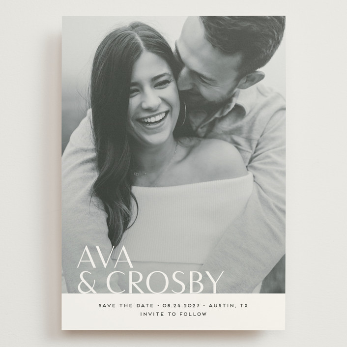 Bold Names Grand Save The Date Cards by Jennifer Postorino Minted