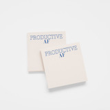 Productive AF Sticky Notepad Vintage Cream/Blue - 4x4" Sticky Notes