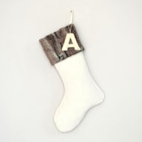 Personalized Christmas Stocking, Velvet Brown Faux Fur Stockings
