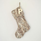 Personalized Christmas Stocking, Tan Faux Fur Stockings