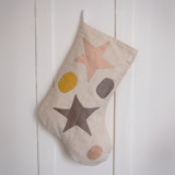 Cream Quilted Stocking with Multi-Color Appliqué Details Stockings