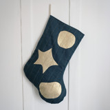 Green Quilted Stocking with Gold Appliqué Details No.3