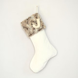Personalized Christmas Stocking, Velvet Tan Faux Fur Stockings