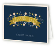 Floral Banner Sweet Sixteen Party Thank You Cards