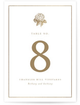 Hydrangea bloom Foil-Pressed Table Numbers