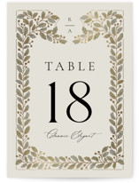 Vine Wrap Foil-Pressed Table Numbers