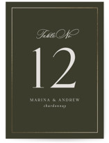 refined Foil-Pressed Table Numbers
