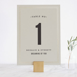 Classic Type Foil-Pressed Table Numbers