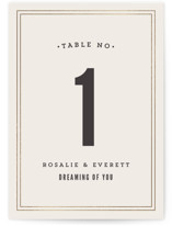 Classic Type Foil-Pressed Table Numbers