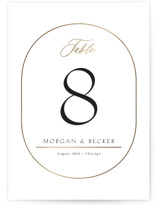 Postcard Foil-Pressed Table Numbers
