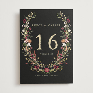Monogrammed Floral Foil-Pressed Table Numbers