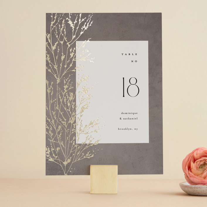 Slight Foil-Pressed Table Numbers by Kelly Schmidt | Minted
