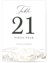 Peaks Foil-Pressed Table Numbers
