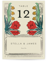 Deco Spring Florals Foil-Pressed Table Numbers