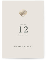 Simple Seashell Foil-Pressed Table Numbers