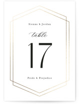 Formally Foil-Pressed Table Numbers