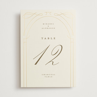 Simple Art Nouveau Foil-Pressed Table Numbers