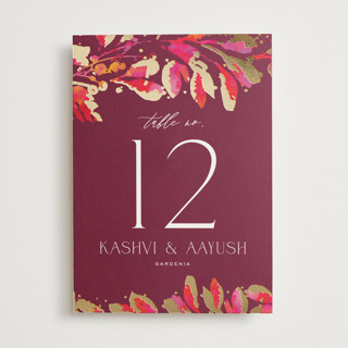 Bright abstract Foil-Pressed Table Numbers