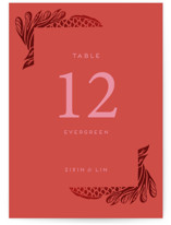 Fiery Foil-Pressed Table Numbers
