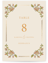 Marigold Foil-Pressed Table Numbers