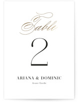 Gilded Ampersand Foil-Pressed Table Numbers