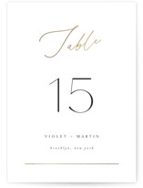 Foil-pressed Table Numbers