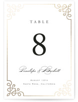 Intertwined Foil-Pressed Table Numbers
