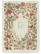 Radiant Botany Foil-Pressed Table Numbers