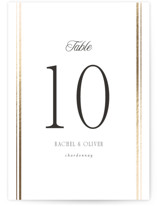 Side Stripe Foil-Pressed Table Numbers