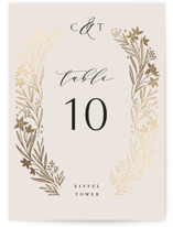 Floral Border Foil-Pressed Table Numbers